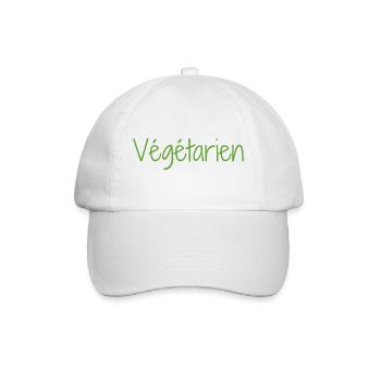 Vegetarier - Baseballkappe - Weiß/Weiß - Vorne