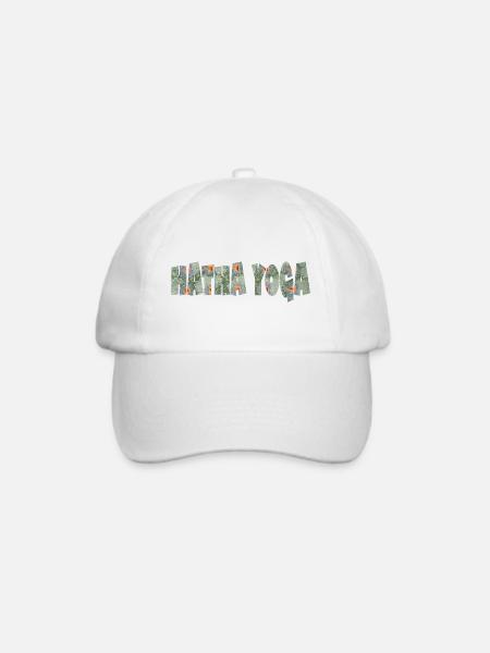 hatha yoga schriftzug e 211 - Baseballkappe - Weiß/Weiß