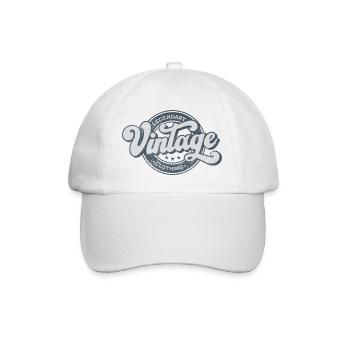 Legendäre Vintage Denim Kleidung retro blau - Baseballkappe - Weiß/Weiß - Vorne