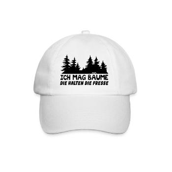 Ich Mag Bäume Die Halten Die Fresse - Baseballkappe - Weiß/Weiß - Vorne