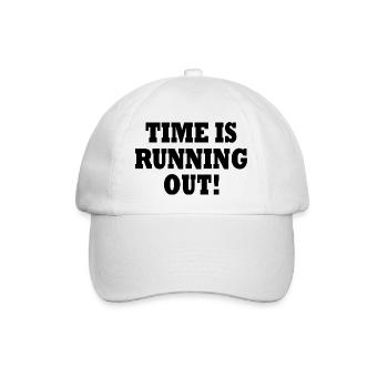time is running out - Baseballkappe - Weiß/Weiß - Vorne