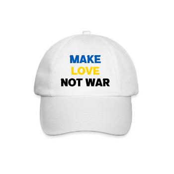 Make Love Not War Peace Weltfrieden Ukraine - Baseballkappe - Weiß/Weiß - Vorne