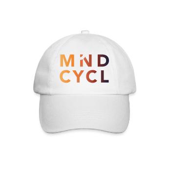 MindCycl Logo Rechteck Colour Gradient - Baseballkappe - Weiß/Weiß - Vorne