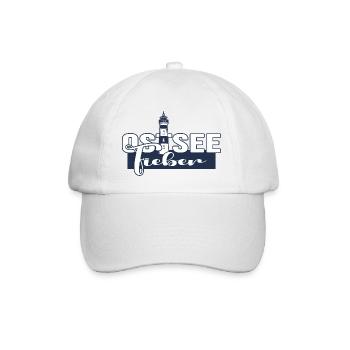 ostsee strandfeeling sommer-vibes rügen seekrank - Baseballkappe - Weiß/Weiß - Vorne