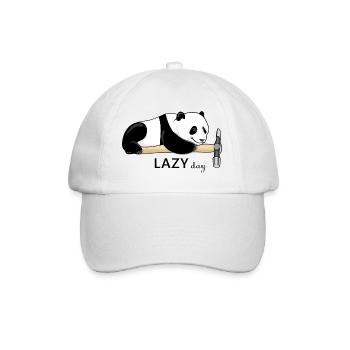 Fauler Panda. Fauler Tag - Baseballkappe - Weiß/Weiß - Vorne