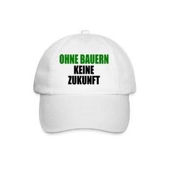 ohne bauern keine zukunft - Baseballkappe - Weiß/Weiß - Vorne