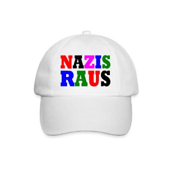Nazis raus - Baseballkappe - Weiß/Weiß - Vorne