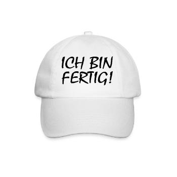 Ich bin fertig - Baseballkappe - Weiß/Weiß - Vorne