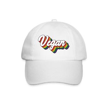 Vegan Rainbow - Baseballkappe - Weiß/Weiß - Vorne