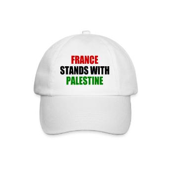 France stands with palestine - Baseballkappe - Weiß/Weiß - Vorne