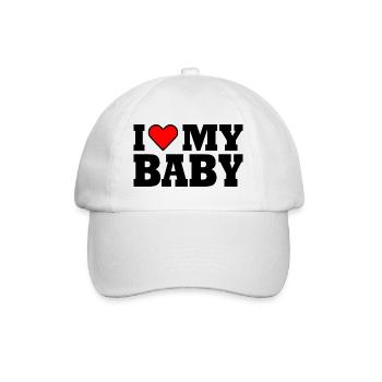 I love my baby - Baseballkappe - Weiß/Weiß - Vorne
