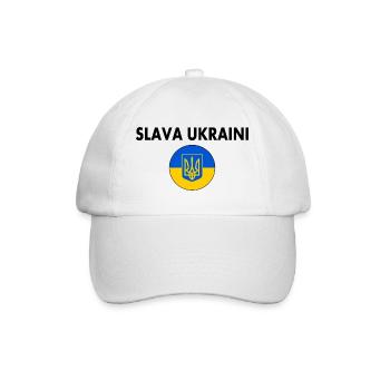 Slava ukraini - Baseballkappe - Weiß/Weiß - Vorne