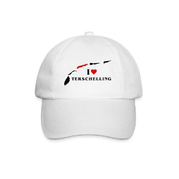 Ich liebe Terschelling - Baseballkappe - Weiß/Weiß - Vorne