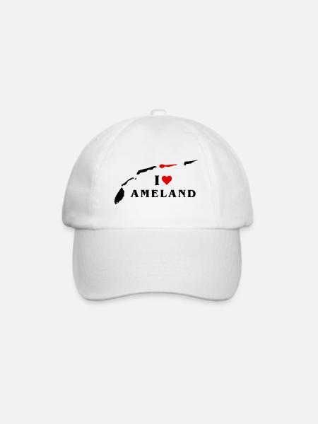 Ich liebe Ameland - Baseballkappe - Weiß/Weiß