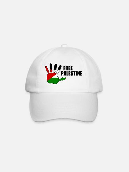 Free palestine - Baseballkappe - Weiß/Weiß