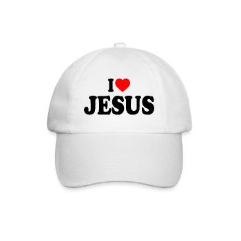 I love jesus - Baseballkappe - Weiß/Weiß - Vorne