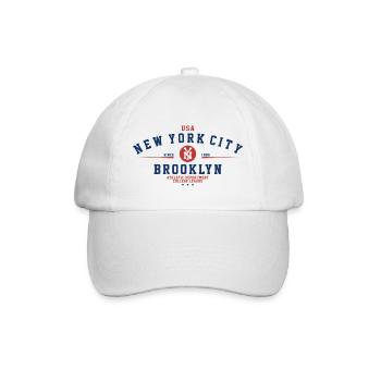 Brooklyn, New York - Baseballkappe - Weiß/Weiß - Vorne
