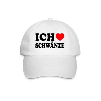Ich liebe schwänze - Baseballkappe - Weiß/Weiß - Vorne