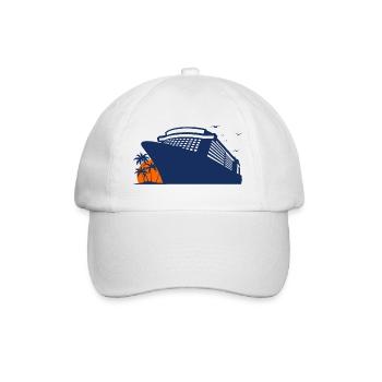 Kreuzfahrt, Kreuzfahrtschiff, Schiffsreise - Baseballkappe - Weiß/Weiß - Vorne