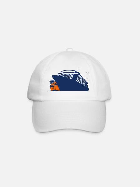 Kreuzfahrt, Kreuzfahrtschiff, Schiffsreise - Baseballkappe - Weiß/Weiß
