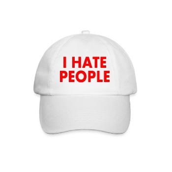 I hate people - Baseballkappe - Weiß/Weiß - Vorne