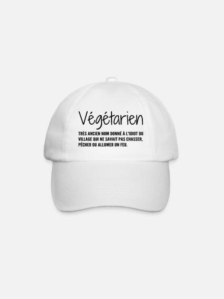Definition: Vegetarisch, Humor - Baseballkappe - Weiß/Weiß