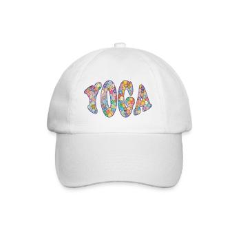 yoga kleine blümchen - Baseballkappe - Weiß/Weiß - Vorne