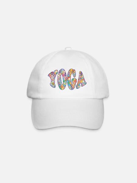 yoga kleine blümchen - Baseballkappe - Weiß/Weiß
