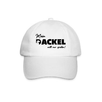 Mein Dackel will nur spielen - Baseballkappe - Weiß/Weiß - Vorne