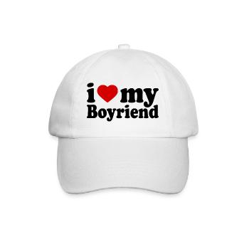 I love my boyfriend - Baseballkappe - Weiß/Weiß - Vorne