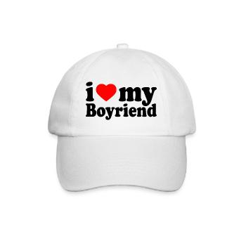 I love my boyfriend - Baseballkappe - Weiß/Weiß - Vorne