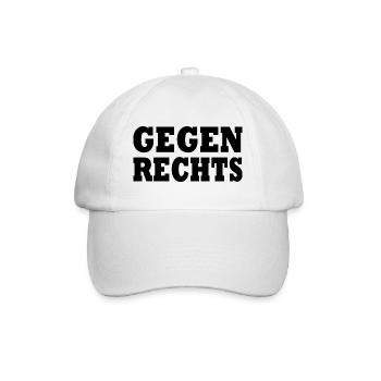 Gegen rechts - Baseballkappe - Weiß/Weiß - Vorne