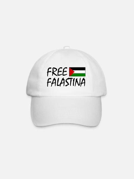 Free palestine - Baseballkappe - Weiß/Weiß