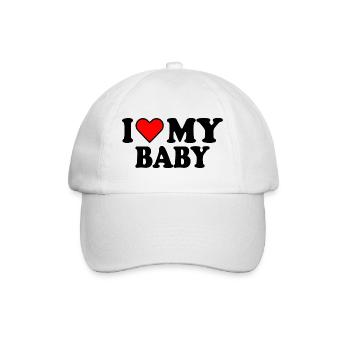 I love my baby - Baseballkappe - Weiß/Weiß - Vorne
