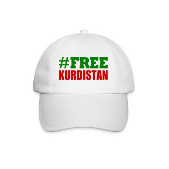 Free Kurdistan - Baseballkappe - Weiß/Weiß - Vorne