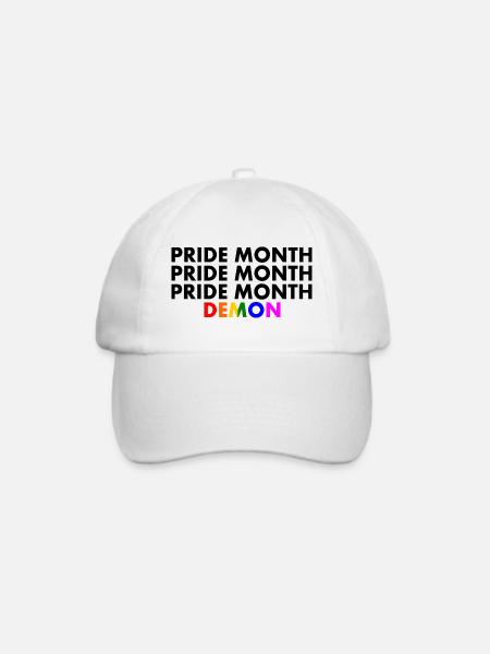 pride month demon - Baseballkappe - Weiß/Weiß