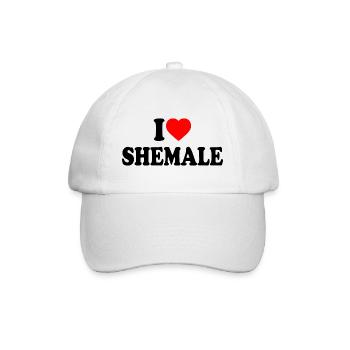 I love shemale - Baseballkappe - Weiß/Weiß - Vorne