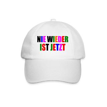 Nie wieder ist jetzt - Baseballkappe - Weiß/Weiß - Vorne