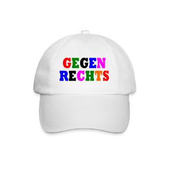 Gegen rechts - Baseballkappe - Weiß/Weiß - Vorne