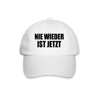 Nie wieder ist jetzt - Baseballkappe - Weiß/Weiß - Vorne