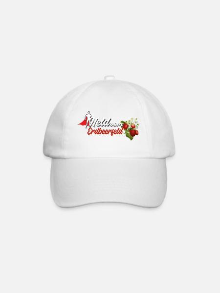 Held vom Erdbeerfeld - Beeren Früchte Spruch - Baseballkappe - Weiß/Weiß