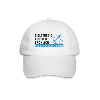 Sternzeichen Schütze - Eigenschaft - Baseballkappe - Weiß/Weiß - Vorne