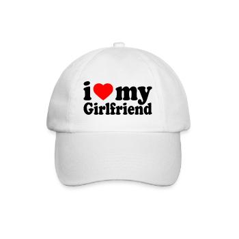 I love my girlfriend - Baseballkappe - Weiß/Weiß - Vorne