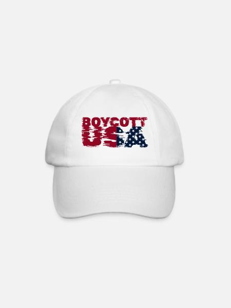 Boykott USA, Boykott Amerika, Glitch USA - Baseballkappe - Weiß/Weiß