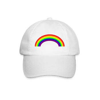 Regenbogen - Baseballkappe - Weiß/Weiß - Vorne