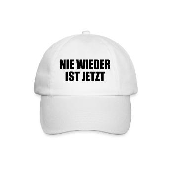 Nie wieder ist jetzt - Baseballkappe - Weiß/Weiß - Vorne