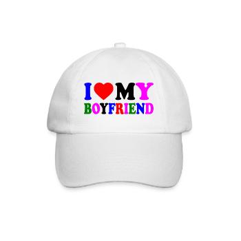 I love my boyfriend - Baseballkappe - Weiß/Weiß - Vorne