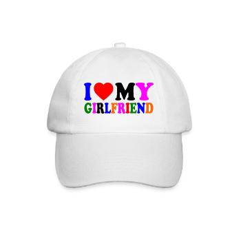 I love my girlfriend - Baseballkappe - Weiß/Weiß - Vorne