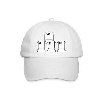 WASD Gamer - Baseballkappe - Weiß/Weiß - Vorne