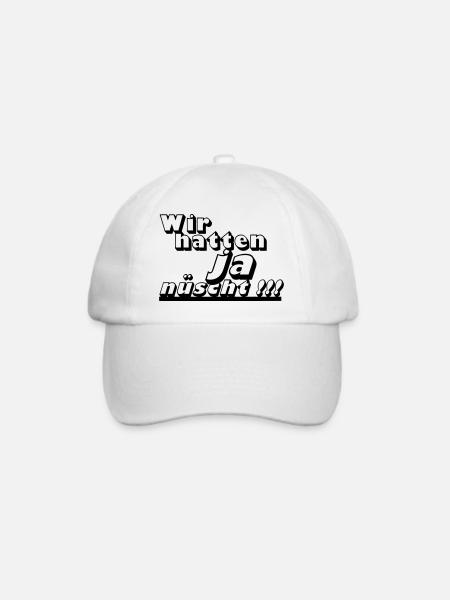 Ostalgie, DDR Kult ,Wir hatten ja nüscht (25) - Baseballkappe - Weiß/Weiß